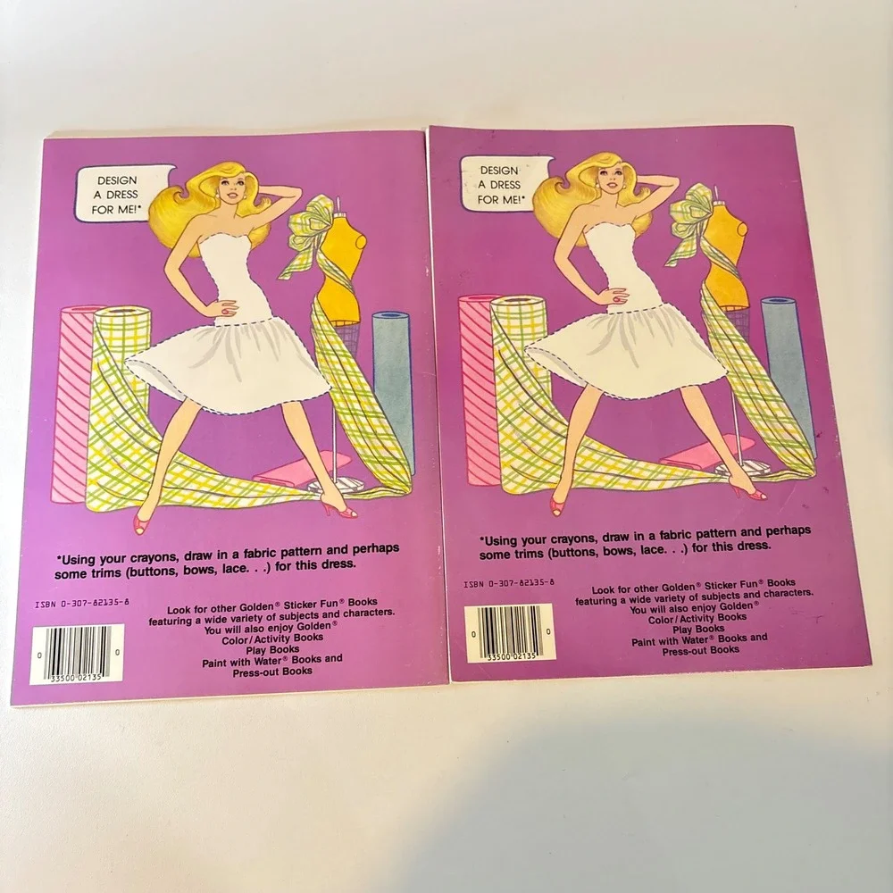 Vintage 1988 Barbie Sticker Fun Fashion Portfolio Golden Activity Book 2135-11